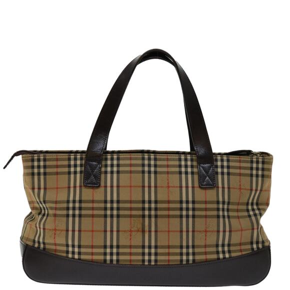Burberry Nova Check Hand Bag Canvas Beige - Picture 2 of 16